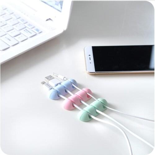 2 Pcs Silicone Cable Organizer USB Winder Storage for Mouse Headphone Wire Wrap Cable Collector Tool