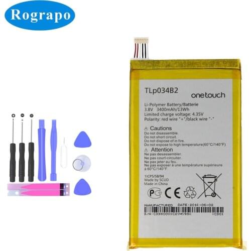 3400mAh TLp034B2 Battery For Alcatel One Touch Onetouch Pop S9 A995L Hero N3 For TCL Y910 Y910T Batterie Mobile Phone Batteries