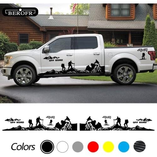 8 pcs Car Door Side 4x4 Off Road Mountaineering Image stripes Stickers For Ford Ranger Raptor F150 F-150 Car Sticker Decals DIY