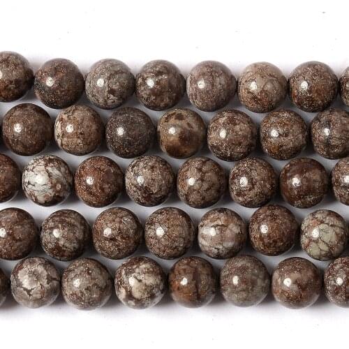 4-12mm Round Natural Stone Alabaster beads Snow Flower Loose Spacer Bead for DIY Jewelry Making Bracelet Necklace Accessroies