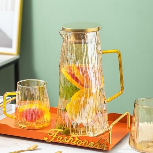 Cold Water Kettle Teapot Glass Cup Set Water Juice Cup Cold Kettle Set Coffee Tea Pot Bottle Drinkware Party Hotel