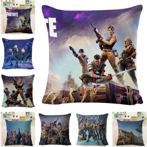 Fortnite 3D Print Pillowcase 45*45CM Cartoon Anime Cushion Game Figure Model Graphics Child Birthday Party Toys Gift Home Decor