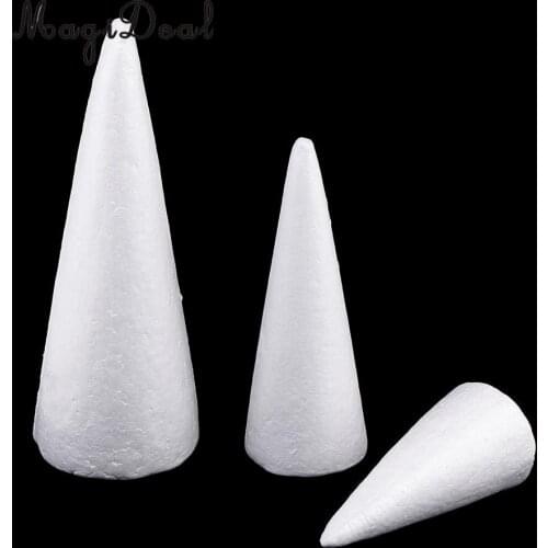 MagiDeal 3Pcs Cone Shaped Styrofoam Foam Ornaments For Handmade DIY Modelling Crafts For Kids Kindergarten DIY Hand Crafts