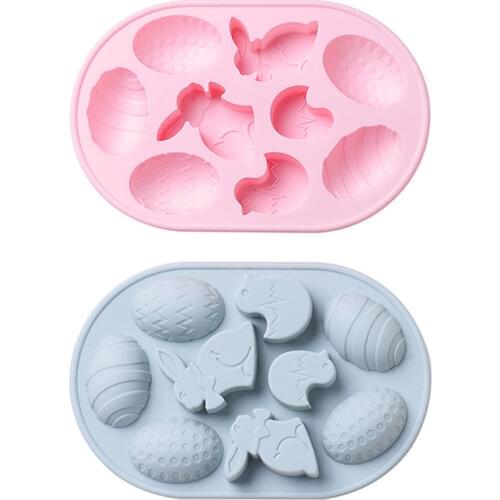 Bunny Easter Egg Silicone Fudge Mold Cartoon Child Food Supplement Mold 3D Small Animal Cake Mold Baking Cake Decoration Tool
