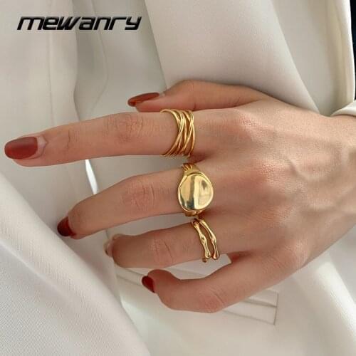 Mewanry 925 Sterling Silver Rings for Women New Trend Charm Elegant Simple Adjustable Multi-Layer Geometric Party Jewelry Gifts