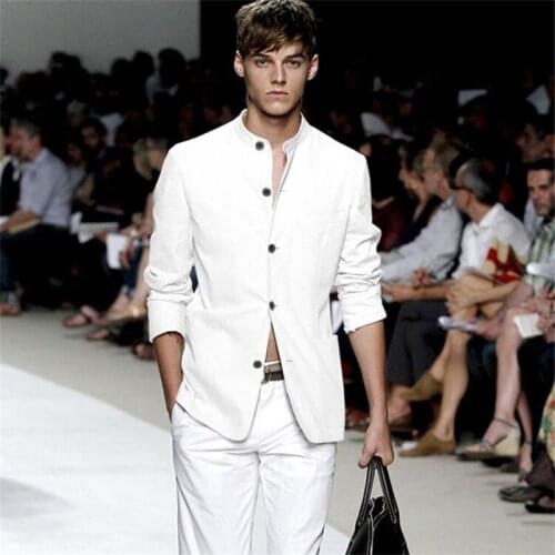 Jacket Mens small suit British style show small stand-up collar jacket Slim winter new product small jacket