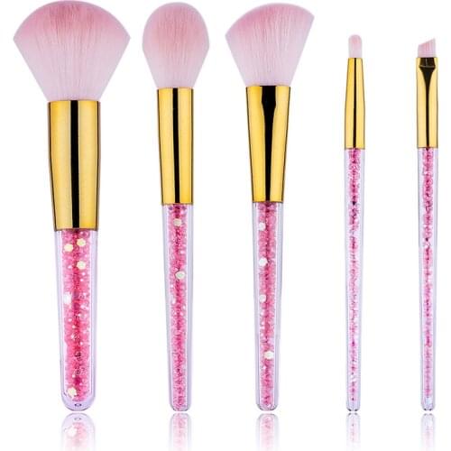 New 4/5pcs Pink Purple White Diamond Unicorn Crystal Makeup Brushes Set Shinny Foundation Blending Face Brush maquillaje