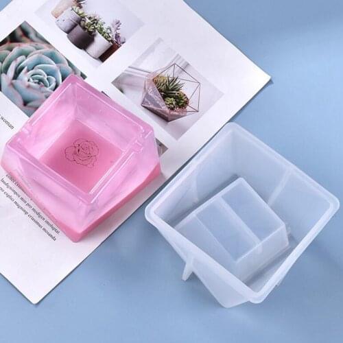 New Type Transparent Silicone Mold Decoration Process Geometric Square For DIY Irregular Cut Surface Ashtray Epoxy Resin Mold
