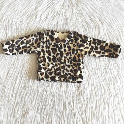 Wholesale Toddler Winter Long Sleeve Outwear Boy And Girls Fashion Leopard Zipper Jackets Kids Warm Top With High Quality