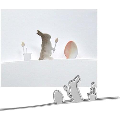 Easter Egg Rabbit Metal Cutting Dies Stencil Scrapbooking DIY Album Stamp Paper