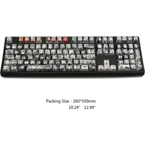 PBT 108 key Ahegao Keycap Dye Sublimation OEM Profile Anime Keyboard Keycap P9YE