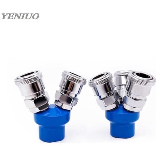 Pneumatic fittings 1/4" BSPP Multi 3Way / 2Way Air Hose Quick Coupling Adapter Connector SMY SMV