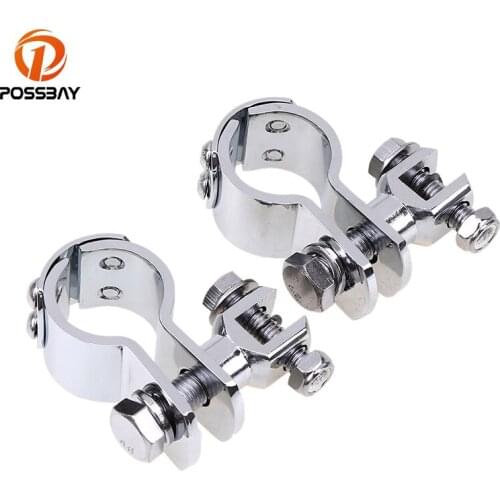 POSSBAY 1-1/4" 32mm Motorcycle Foot Pegs Rest Clamps for Harley Davidson electra Scooter Foot Peg Engine Guards Mount Adapter