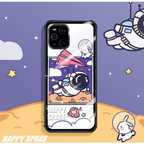 ASINA Transparent Tempered Glass Case For OPPO Find X3 Shockproof Cute Cartoon Couple Cover Bumper For OPPO Find X3 Pro Princess