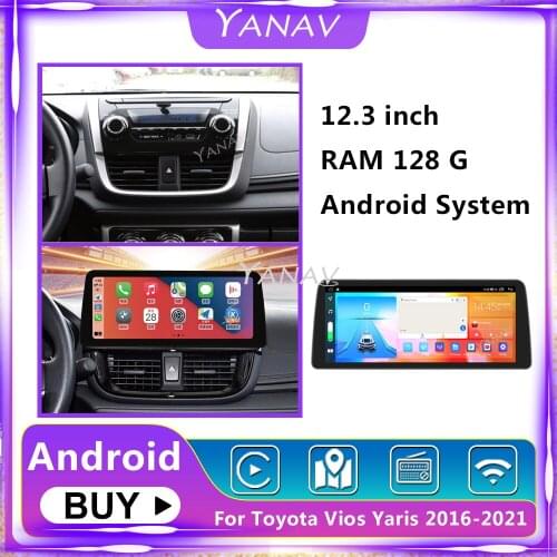 Radio 2 Din Android Carplay Wireless For Toyota Vios Yaris 2016-2021 Auto Multimedia Video GPS Navigation Built in Head Unit