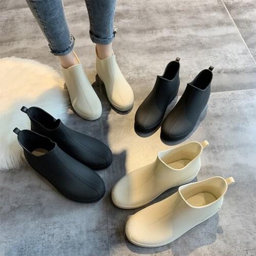Rain Boots Women Waterproof Rubber Shoe Non-slip Water Shoes Housewives Galoshes For Female