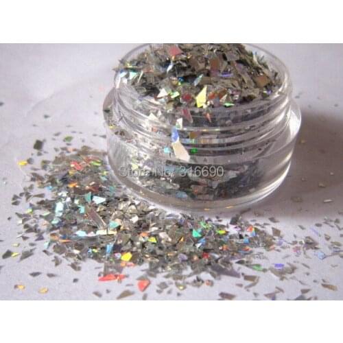 Solvent Resistant Glitter Silver Random Cut Confetti Glitter Flake Glitter for Nail Polish Nail Art Crafts