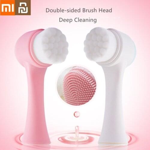 XIAOMI Youpin 3D Double-sided Wash Brush Face Cleaning Massage Face Skin Care Tool Double Side Silicone Face Cleansing Brush