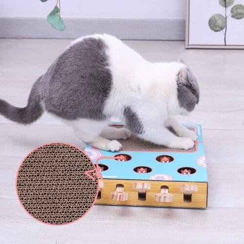 Funny Cat Toy Turntable Ball Scratch Board Round Corrugated Paper Grinder Multi Holes Grind Claw Training Self-Healing Cardboard