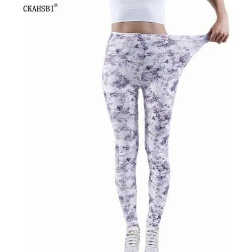 CKAHSBI Flower Printed Push Up Fitness Yoga Pants Femme New Workout Leggings Women Sexy High Waist Female Gym Clothing Summer