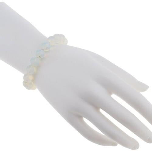 Handmade Women Bangle Round Beads Crystal Cuff Elegant Bracelet Jewelry