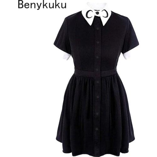 Fashion Women Gothic Punk Dress Plus Size Dress Casual Short Summer A-Line Dress Sundress Evening Party Dress Vestidos de fiesta