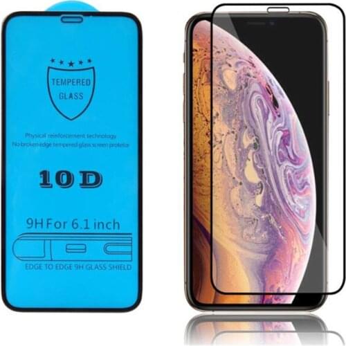 10pcs For IPhone X XS MAX XR 8 7 10D Full Cover Real Tempered Glass Screen Protector for iphone XS max