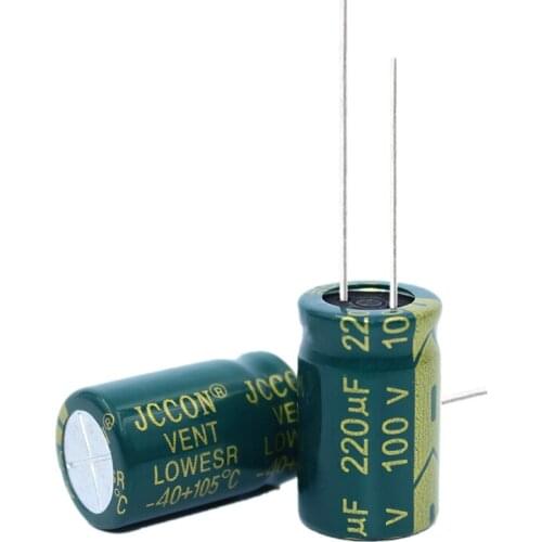 10pcs High frequency low resistance aluminum electrolytic capacitor 100V220UF 220uf100v volume: 13x21