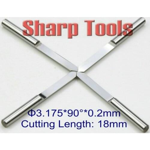 90 Angle 0.2MM Flat-Bottom Micro Router Bits Woodworking PCB Tools, 18MM Long End Mill CNC Router Bit Carbide Tungsten Cutter