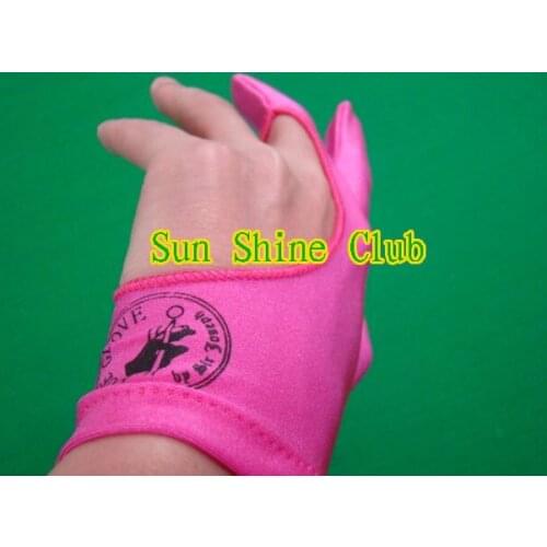 Free shipping 8pcs/lot high Elasticity 3 finger Pink billiard gloves/Pool Table Snooker billiard table Gloves