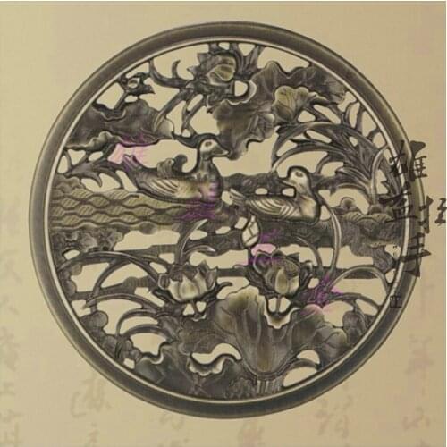 Bronze Door Handle hollow carved doors of the hotel club big Chinese antique doorknobs round