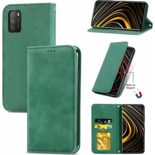 10Pcs Skin Friendly Leather PU Leather Wallet Cover Case for Xiaomi 11 10T 10S Poco M3 F2 X2 K40 Note CC9 Pro Redmi Note 10 Pro