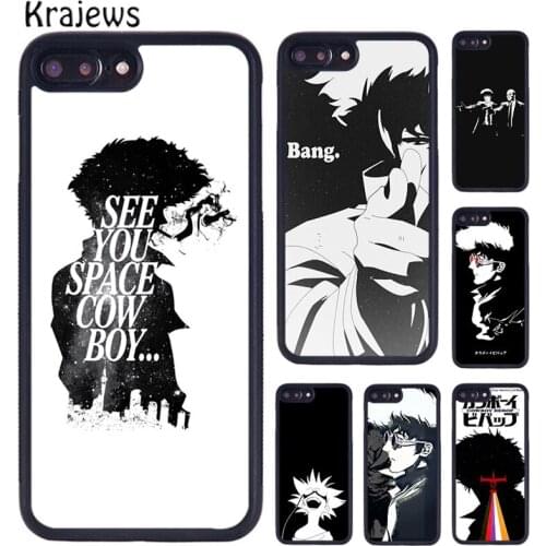 Krajews Anime Cowboy Bebop Phone Case For iPhone 5 6S 7 8 plus 11 12 Pro X XR XS Max Samsung Galaxy S6 S7 S8 S9 S10 PLUS