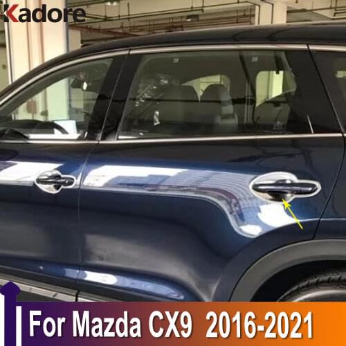 For Mazda CX9 CX-9 2016 2017 2018 2019 2020 2021 Chrome Side Door Handle Bowl Cover Trim Car Sticker Syling Exterior Accessories