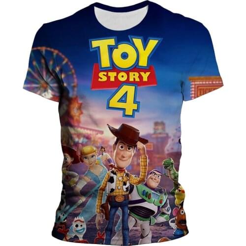 New Fashion Toy Story Cartoon Letter Mens Women Short Sleeve T-Shirt Polyester Kids Baby Boy Girl Summer Clothes Top Tee