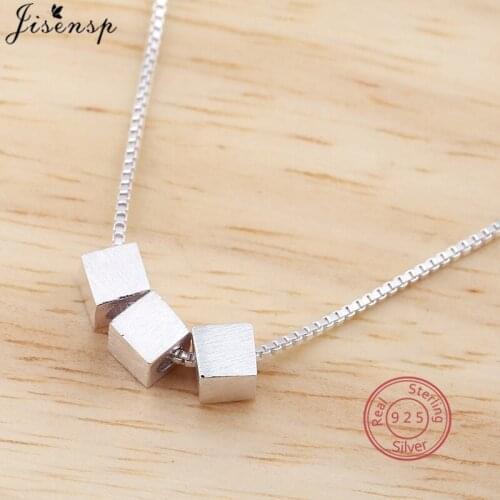 Hot 925 Sterling Silver Square Choker Necklaces for Women Girls Wedding Jewelry Simple Geometric Pendant Necklace Bijoux