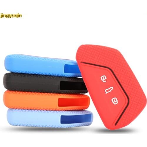 Jingyuqin 30pcs Remote Car Key Silicone Case Cover Protector For VW Volkswagen Golf VIII 8 2.0TDI DSG Magotan Passat CC 3 Button