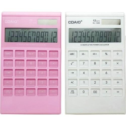 2018 Calculator Solar Energy Calculator Office Supplies Dual Power Supply 12 digits with transparent keyboard