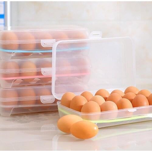 15 grids Egg Refrigerator Fresh Box Eggs Holder Kitchen Organizer Container Food Boxes Preservation Egg Storage V8Y9 A1F0