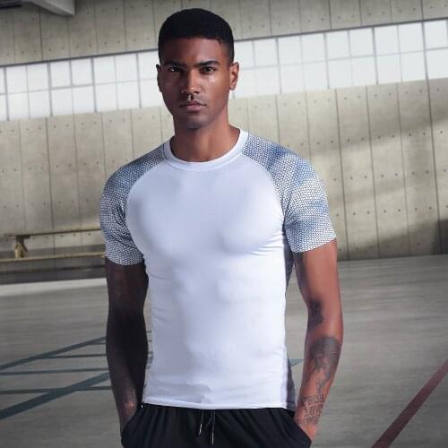 2021 fitness mma running shirt male rashguard short-sleeved T-shirt Crossfit fitness male print T-shirt top mens T-shirt