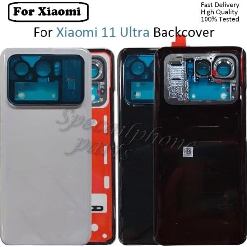 Original For Xiaomi Mi 11 Ultra Back Battery Cover Rear Glass Housing Door Case For Xiaomi Mi 11 ultra M2102K1G Back