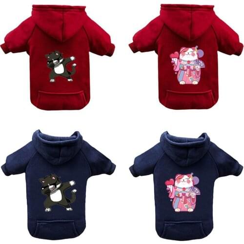 Autumn Winter Pet Dog Cat Clothes With Pocket Small Dogs Clothing Warm Soft Coat Puppy Hoodies Outfit Xs-xxl Code Cat Dog Clothe