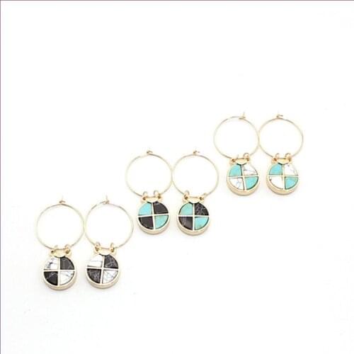 Popular Light Yellow Gold Color Many Style Turquoises Stone Drop Earrings for Women Party Gift Jewelry
