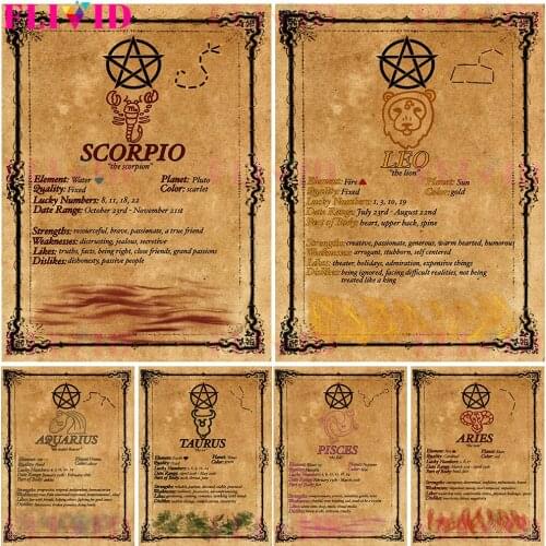 Witchcraft Horoscope Fortune Telling Poster And Print Leo Virgo Libra Aquarius Wall Art Canvas Painting For Living Room Decor