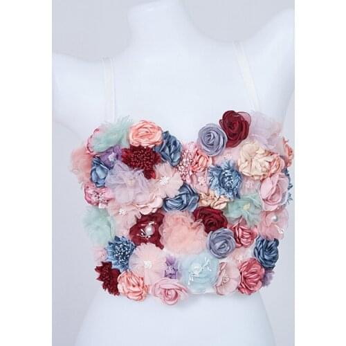 Manufacturers elastic Dance corset with chest pad back sling vest women bra Appliques women lingerie ladies bra