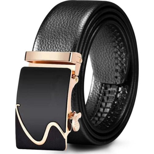 Ke mei qi Brand Mens Belt Genuine Fashion Alloy Luxury Automatic Buckle Youth Leather Simple Business Leather Belt Mens Belts