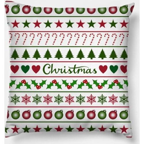 Love Christmas Motif Pattern Green White Red Christmas Pillowcase 2020 Decor for Home Merry Christmas Ornament Navidad Xmas Gift
