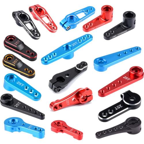 Aluminum Alloy 25T Steering Servo Arm Horn Black/Red/Blue Color for RC Car Crawler Large Torque Digital Coreless Servo parts