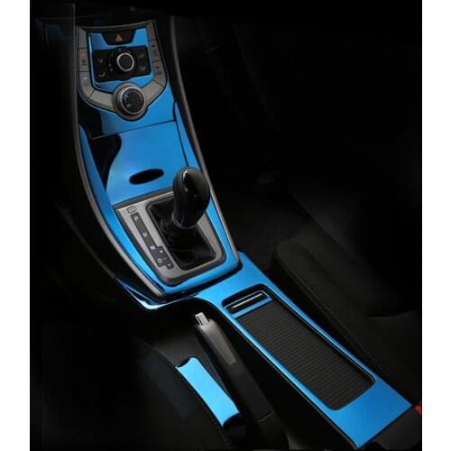 Blue item for hyundai ELANTRA 2014-2015 Water cup frame Central control Gear panel Interior stainless steel Decorative cover