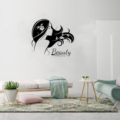 Hair Style Stylized Silhouette Wall Sticker Hair Salon Wall Decal For Haircut Room Wall art Decor Vinyl Mural DW10019